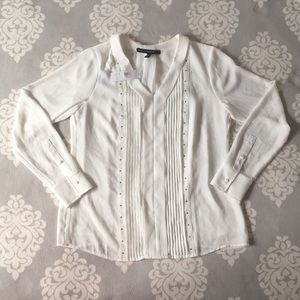 White House Black Market - White V-Neck Blouse